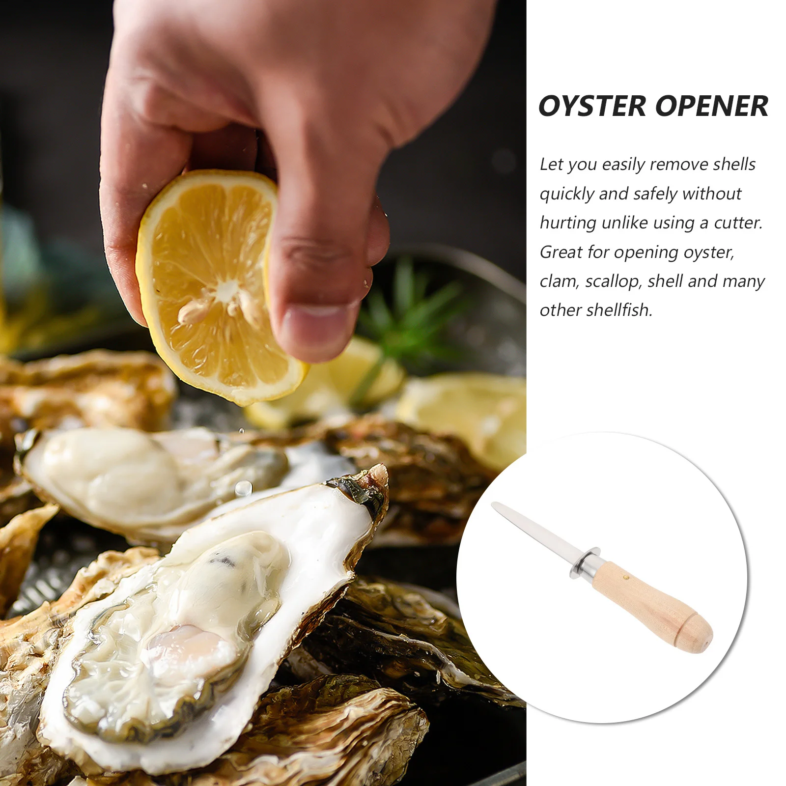 

Oyster Opener Stainless Steel Multifunctional Seafood Shucking Tool Ergonomic Handle Kitchen Accessory For Oyster Clam Scallop