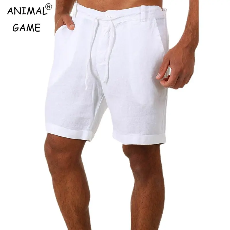 Sommer männer Leinen Shorts Männlichen Atmungsaktive Baumwolle Leinen Kurze Hose Einfarbig Casual Shorts Plus Größe Streetwear Hosen 4XL