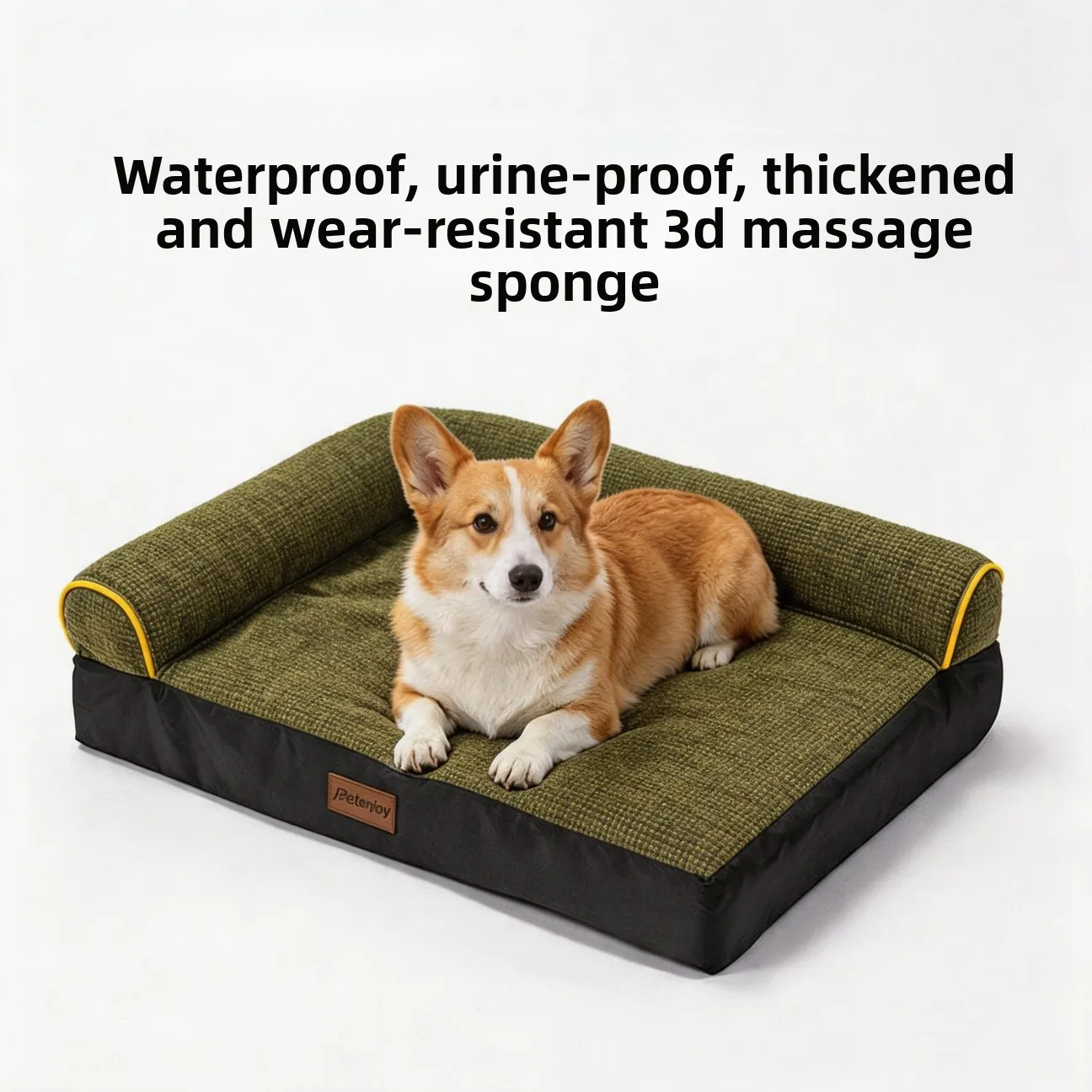 Dog Bed Mat 3D Memory Foam Luxury with Pillow Removable Washable Waterproof Tear Resistant Cover for Small Medium Large Dogs
