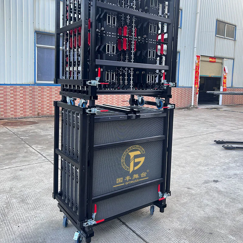 Aluminum Alloy LED Screen Cart Convenience Transportation Portable for Loading Truss Displays