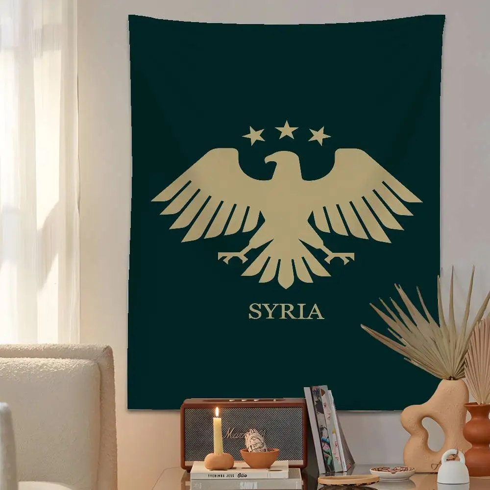 Fashion Syrian Typical Eagle Tapestry Bedroom Living Bar Garden Outdoor Microfiber Festival Decoration Background Art Banner