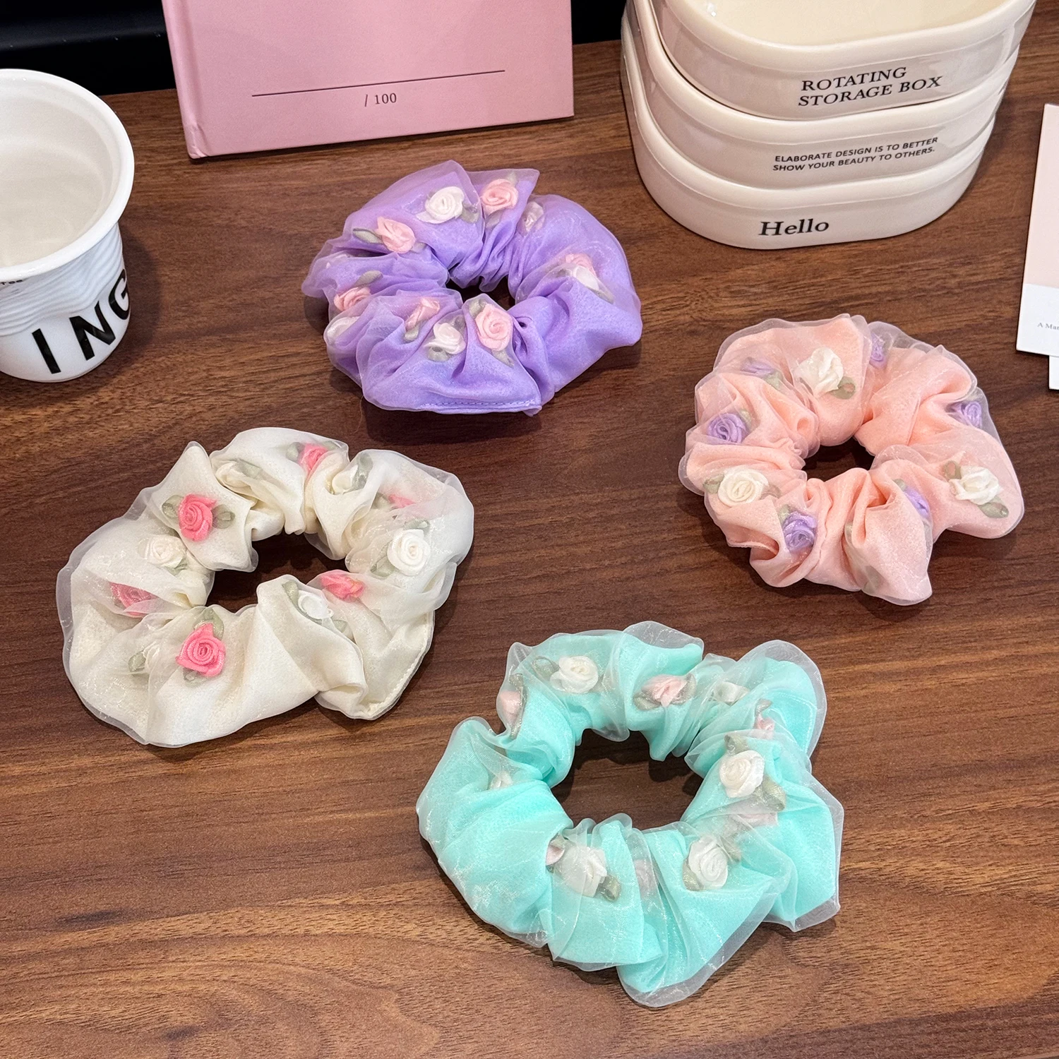 

Dowell Fresh And Fairy-like Style, Tulle Flower Hair Band, High-elasticity Rubber Band Headwear