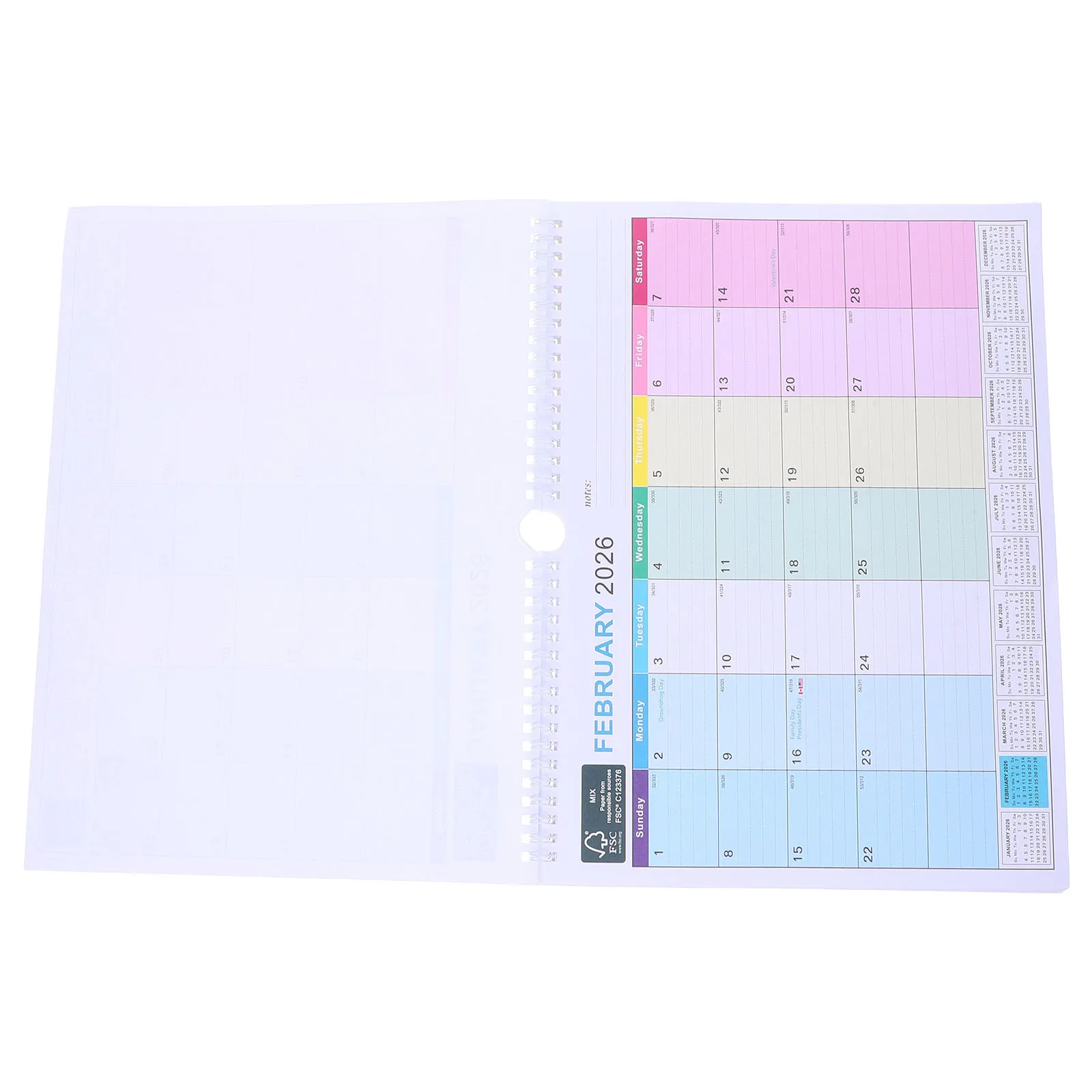 

18 Months Hanging Wall Calendar 2026 To June 2027 Large Daily Planning Space Holiday Markings Spiral Bound For Office Home