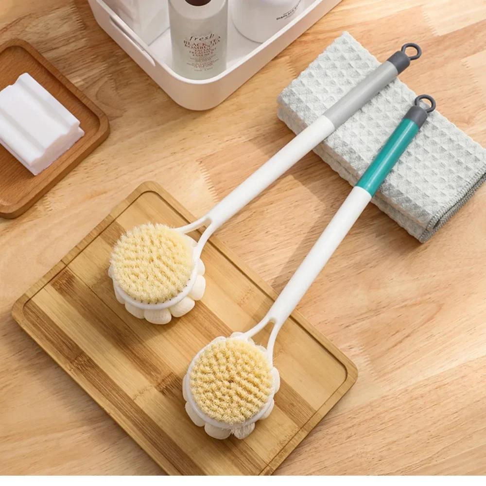 Double-sided Bath Brush Long Handle Shower Brush Body Exfoliating Massage Brush Back Scrubber Bathing Tools Bathroom Supplies