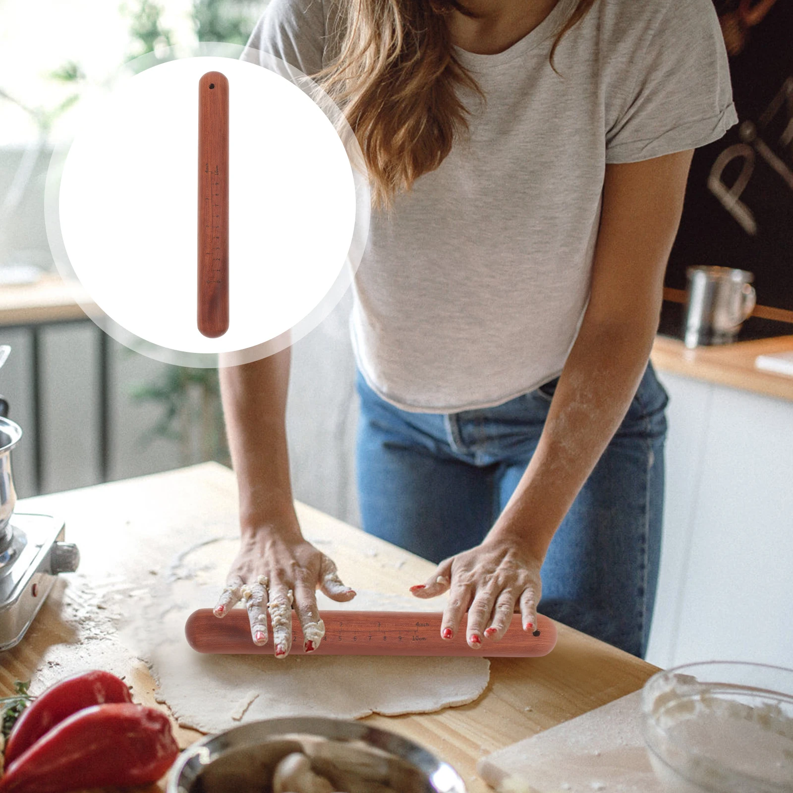 

Wooden Rolling Pin Non stick Adjustable Bread Cake Dough Roller Premium Wood Durability Easy Cleanup Pastries Noodles Pizza
