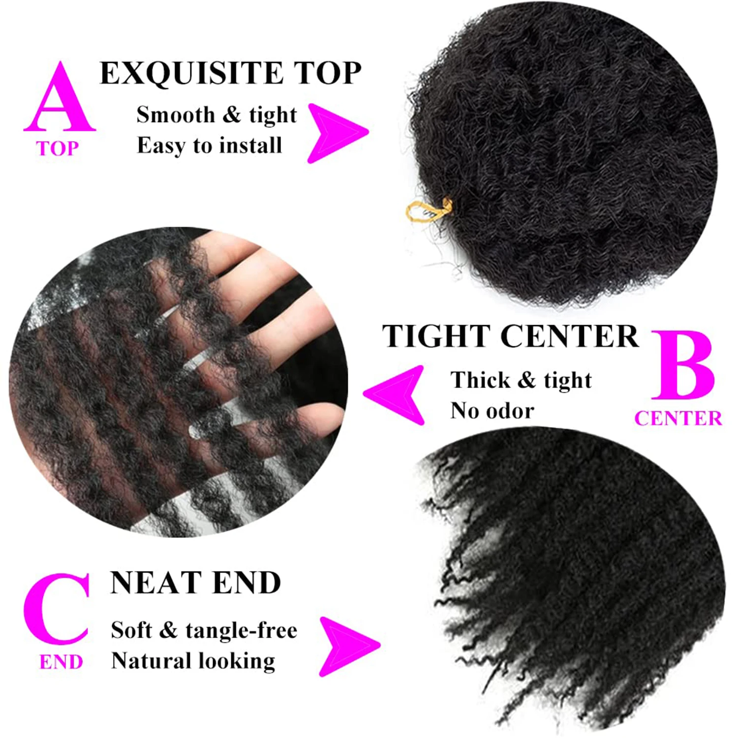 Marley Twist Braiding Hair-18/24Inch 1/7packs Cuban Twist Hair Soft Marley Hair for Black Women  Synthetic