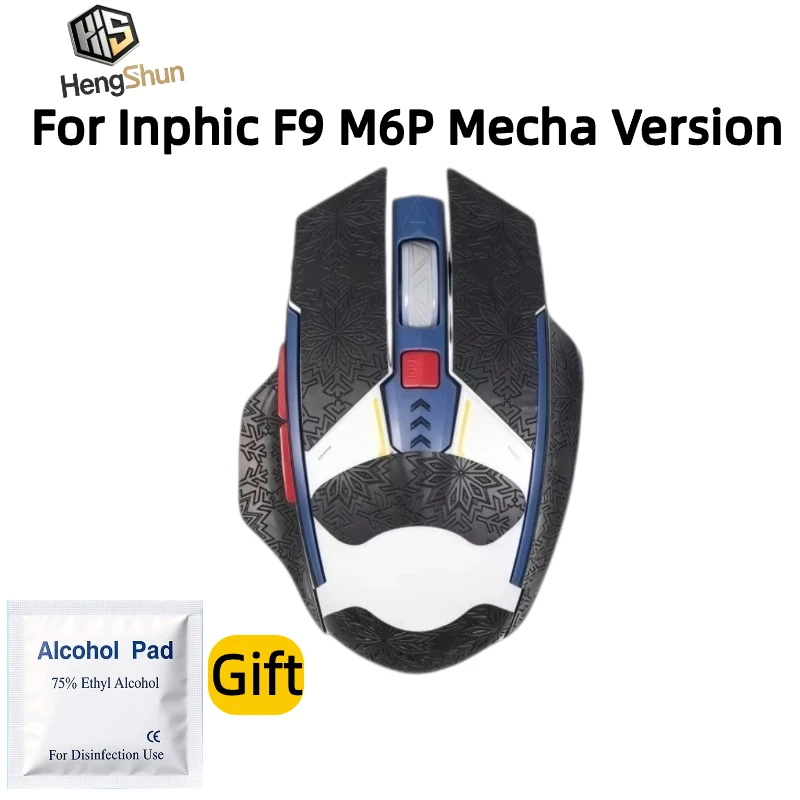 For Inphic F9 M6P Mecha Version Mouse PTFE Mouse Feet & Anti-Slip Grip Tape Sweat Resistant Gaming Stickers With Alcohol Pad