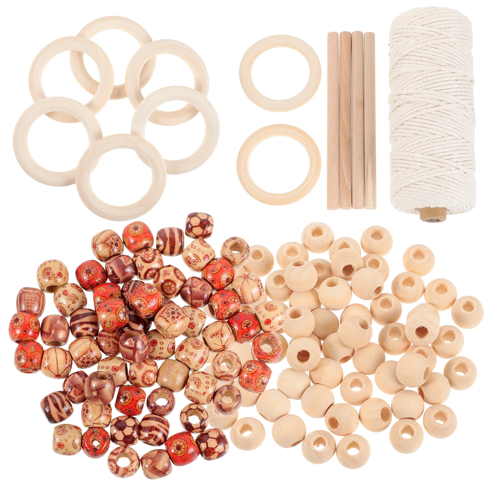 

133pcs Tapestry Accessories Macrame Wall Hanging Kit Beech Wood Bead Cord Craft Bracelet Premium Material Durable Soft