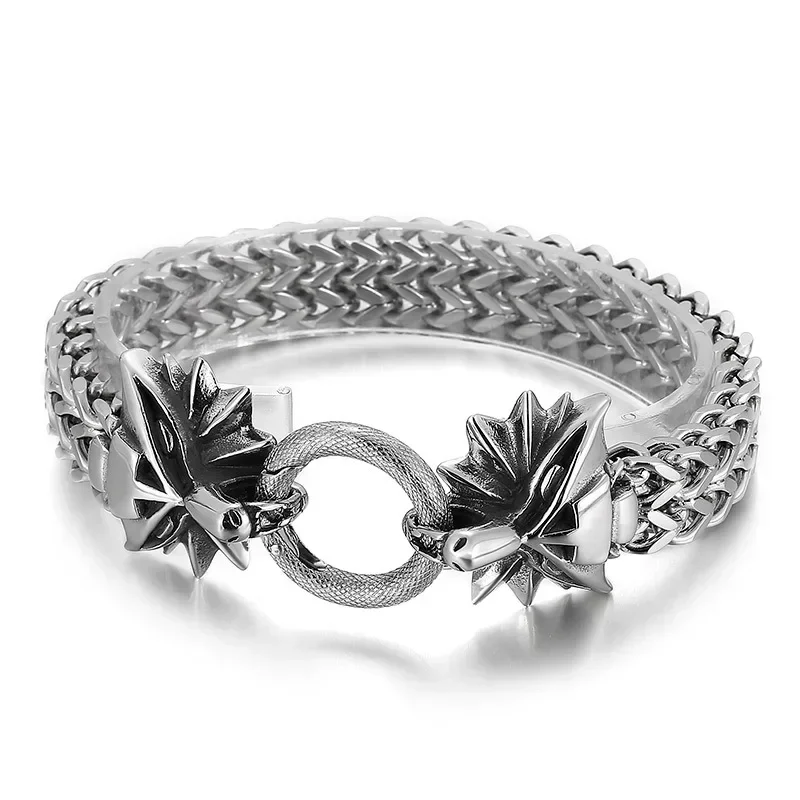Totenkopf-Perlenarmband für Herren, Dominantes Retro-Punk-Trend-Armband, Gotischer Hip-Hop-Rock-Motorrad-Schmuck, Geschenk