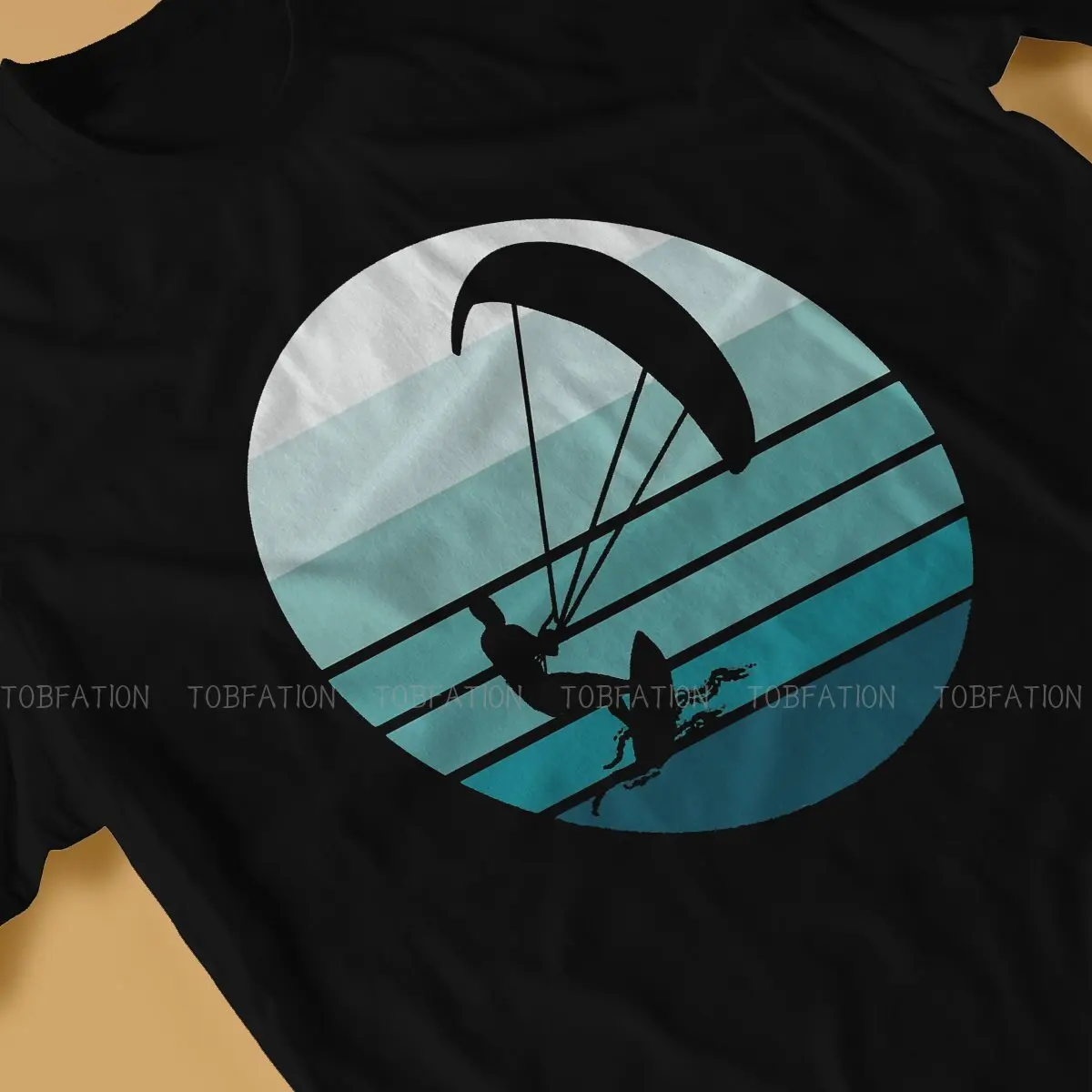 Retro Kiteboarder Graphic TShirt Kitesurfing Kiteboarding Flysurfing Kite Style Streetwear Comfortable T Shirt Male