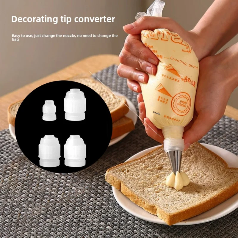 

Quick-Release Icing Tip Adapter - Universal Converter for Easy Nozzle Changes on Piping Bags, 3 Sizes Included