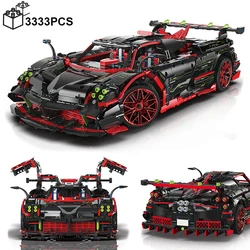 3333PCS Technical 1:8 Pagani Aeolus Imola Sport Car Building Blocks Assemble Bricks Speed Vehicle Toy Gift For Adult Kids