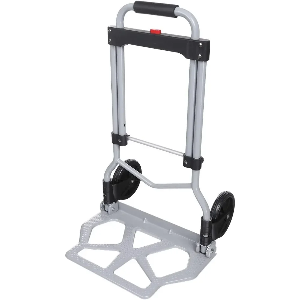 Aluminum Folding Hand Truck and Dolly, 220lbs Capacity, Cart Ideal for Moving Heavy Loads, Portable and Durable.