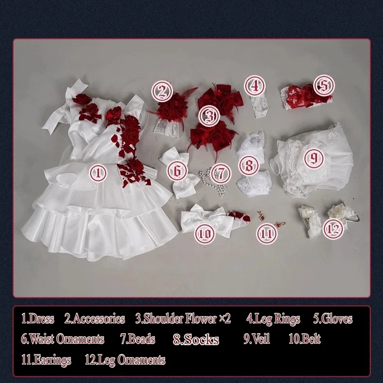 【Wetrose】متوفر في المخزون Identity V Perfumer Vera Nair Crimson Bride Cosplay