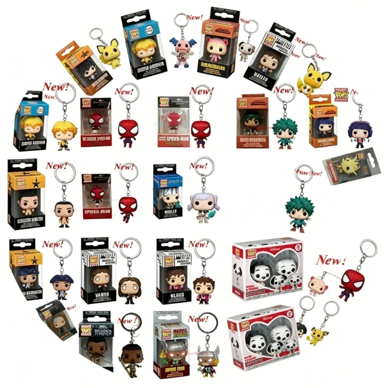 Nuevos llaveros de bolsillo FUNKO, 38 estilos: Izuko, Jiro, Noelle, Vanya, Klaus, Spiderman, Namor, Zombie, Thor, Pongo. Figuras de acción.