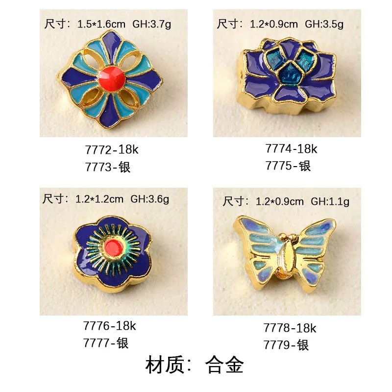 100 pieces set DIY jewelry material production hairpin hair crown pendant cloisonne oil drop pendant small