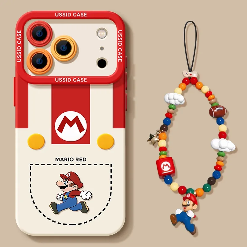 Super Game M - Mario Compatible with Apple 17 Couple Phone Cases, Mario iPhone 14 Promax Silicone Anti-Drop Protection, 15 Plus