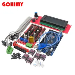 Mega 2560 R3 CH340+1pcs RAMPS 1.4 Controller+5pcs A4988/DRV8825 Stepper Driver Module+1pcs 2004 controller for 3D Printer kit