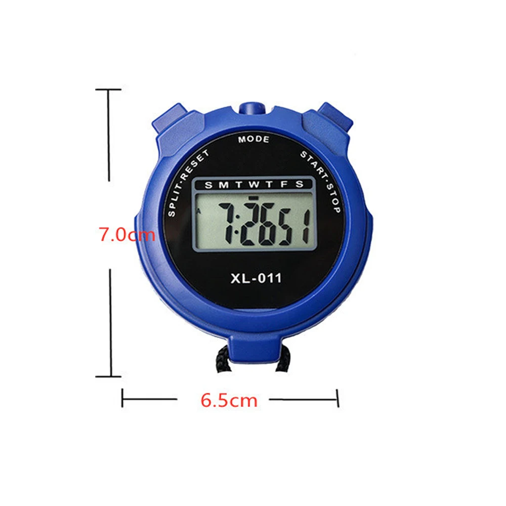 Digital Stopwatch Calendar Lap Training Fitness LCD Display Outdoor Sports Alarm Clock Running Timer with String