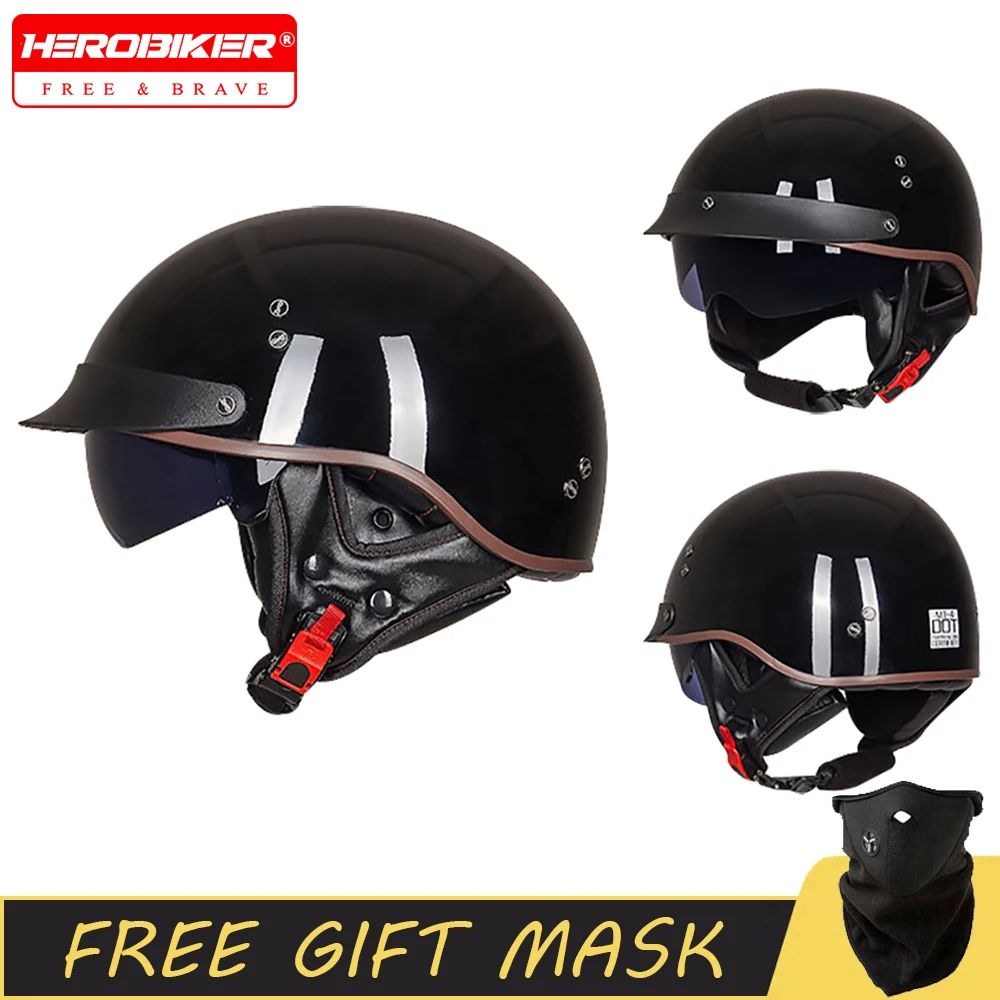 

Retro Motorcycle Half Helmet Open Face Scooter Biker Summer Breathable Motorcycle Helmet Anti Fall Equipment