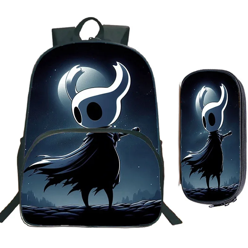 

Нейлоновый рюкзак с полым рыцарским принтом, комплект из 2 предметов, водонепроницаемая детская школьная сумка для горячих игр, рюкзак большой вместимости для мальчиков