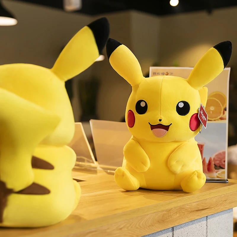 Adorável tamanho grande pokemon pikachu brinquedos de pelúcia pikachu bonecas de pelúcia pikachu peluche travesseiro presente de natal para crianças amigos meninos