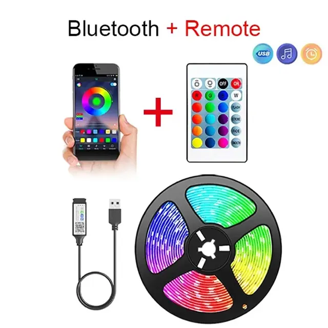 5V RGB 5050 LED Light Strip USB Pilot na podczerwień Elastyczna taśma lampowa Dioda wstążkowa na festiwal Impreza TV Biurko Sypialnia