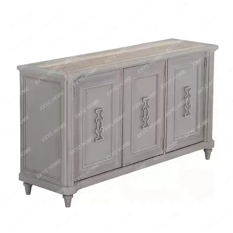 solid wood dining side cabinet living room light  high-end door cabinet