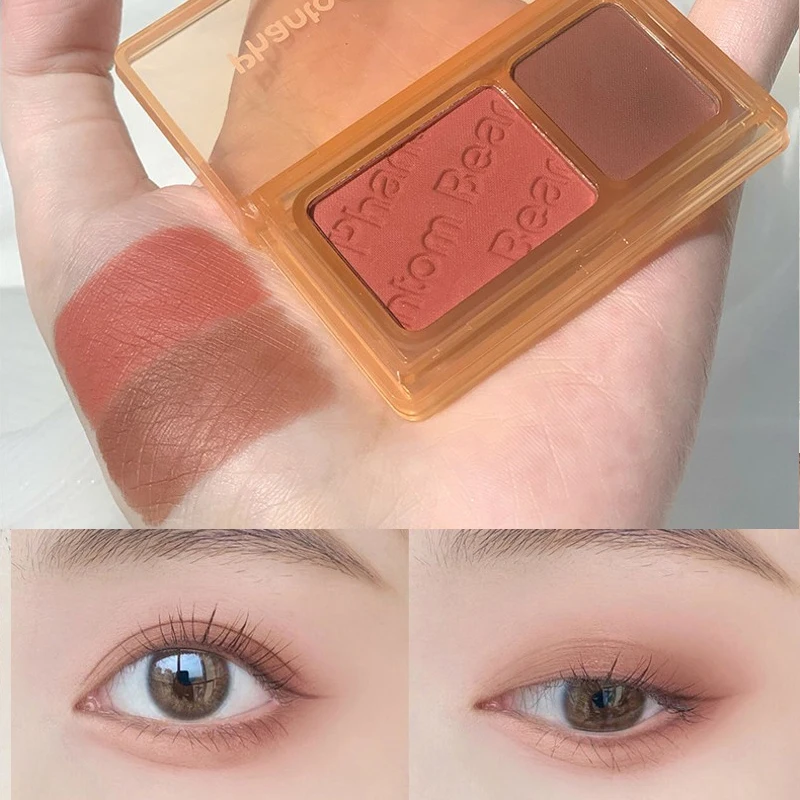 Paleta de sombras de ojos de 2 colores, sombra de ojos verde con purpurina mate, sombra de ojos roja y desnuda de neón, pigmentos, paleta de maquillaje profesional