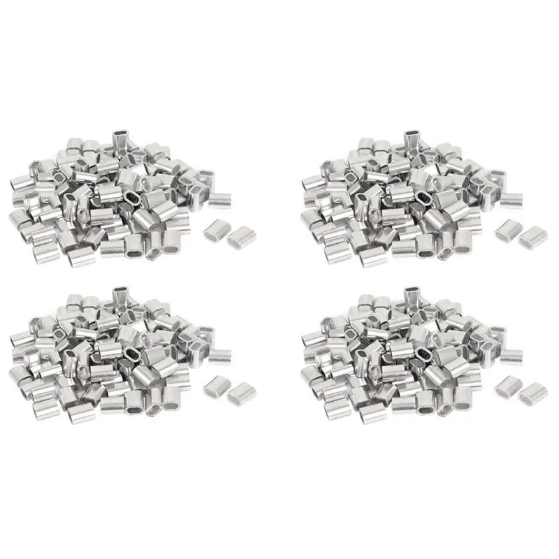 A98E-2.5Mm Single Hole Wire Rope Aluminum Sleeves Clip Cable Crimps 400Pcs
