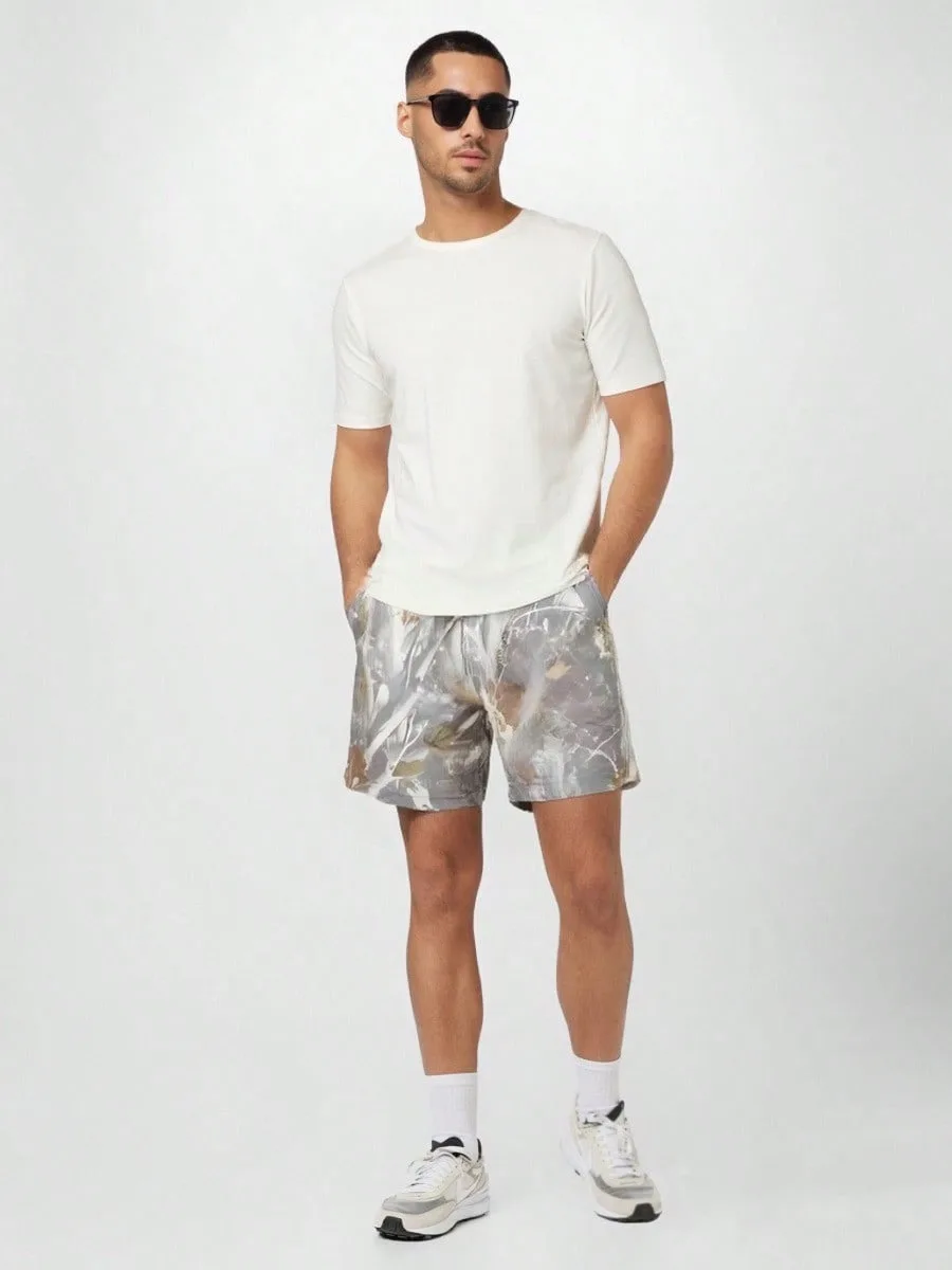 

Men Camo Maple Print Shorts Lounge Drawstring Workout Shorts with Pockets