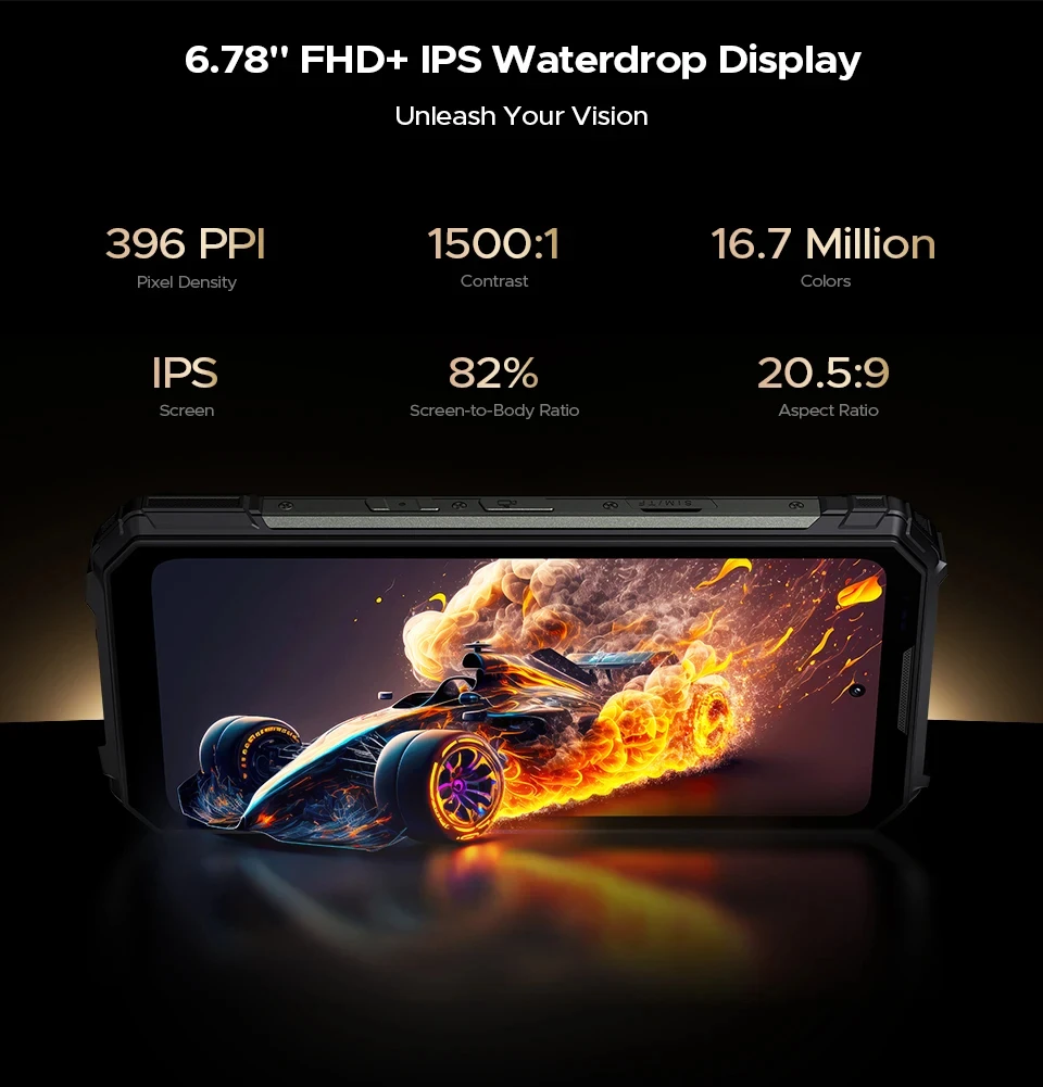 DOOGEE V Max Play Projector Rugged Phone 16GB+512GB 20500mAh 200MP Smartphon 5G 6.78" Display Dual Camping Lights Android 15 NFC