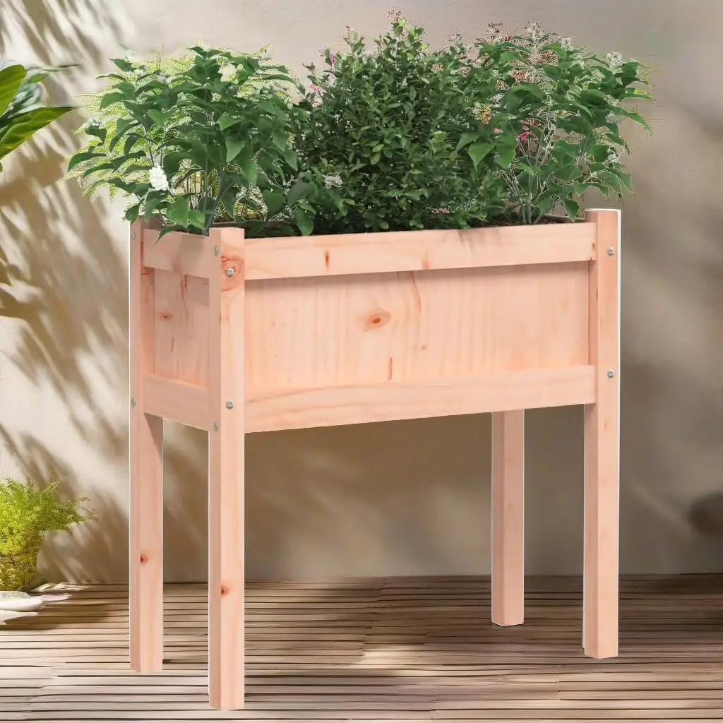 27.6x12.2x27.6 Wooden Garden Planter with Legs - Durable Solid Douglas for Outdoor Gardening