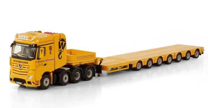 Collectible Alloy Model WSI 1:50 Scale MB MP4 8X4 100Ton Low Board Trailer Delivery Truck Vehicle Diecast Toy Model 01-3629