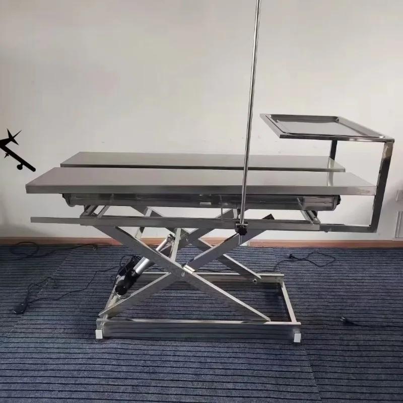 Electric Veterinary Examination Table Stainless Steel Adjustable Height Operating Table for Animal Hospital Surgery Room