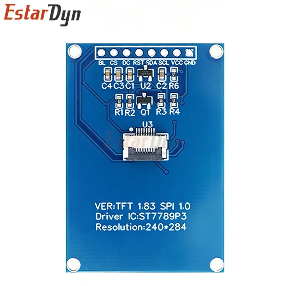 Estardyn 1.83 Inch ST7789 TFT LCD Display 240x284, SPI Full View Angle Module for Embedded DIY