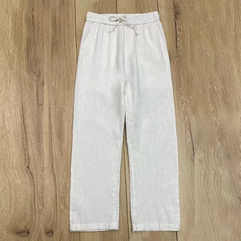 بوهو القطن الكتان السراويل للرجال صيف جديد خفيفة الوزن فضفاضة تناسب Sweatpants غير رسمية للمشي بنطال عداء ببطء العمل