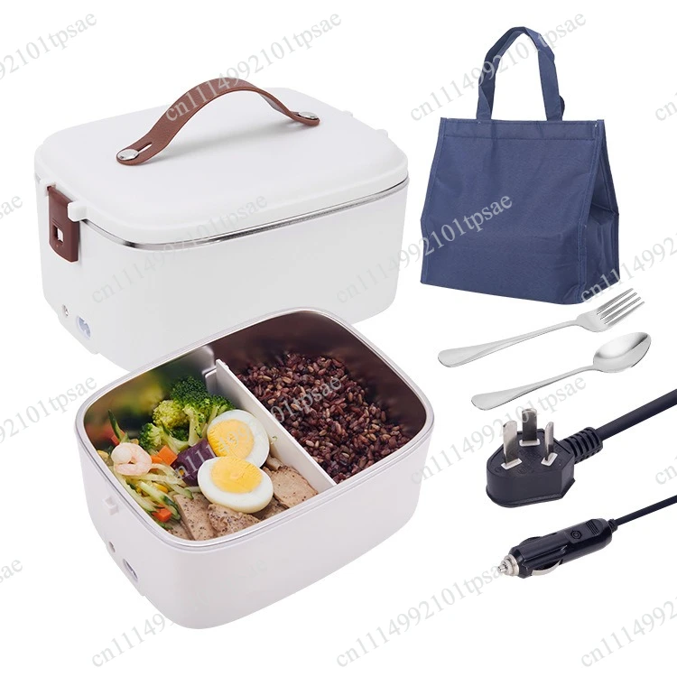 Electric lunch box 1.8L car 12v24v multi-functional rice cooker large capacity water-free heating Bento box