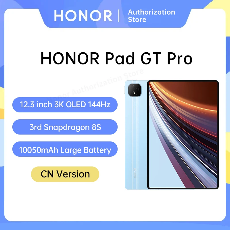 Honor Pad GT Pro Tablet 12.3 inch 3K 144Hz OLED Screen Pad 3rd Snapdragon 8s Processor 10050mAh Long Battery Life