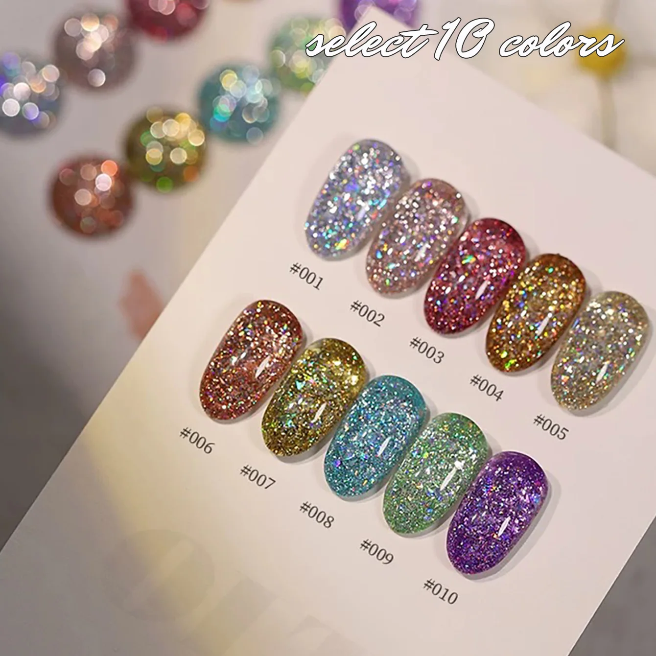 SHAKA 1 Stück Farbenfroher 5D Flash Broken Diamond Gel Nagellack 2026 Beliebter Super Glitzer Grün Lila Broken Diamond Nagelkunst