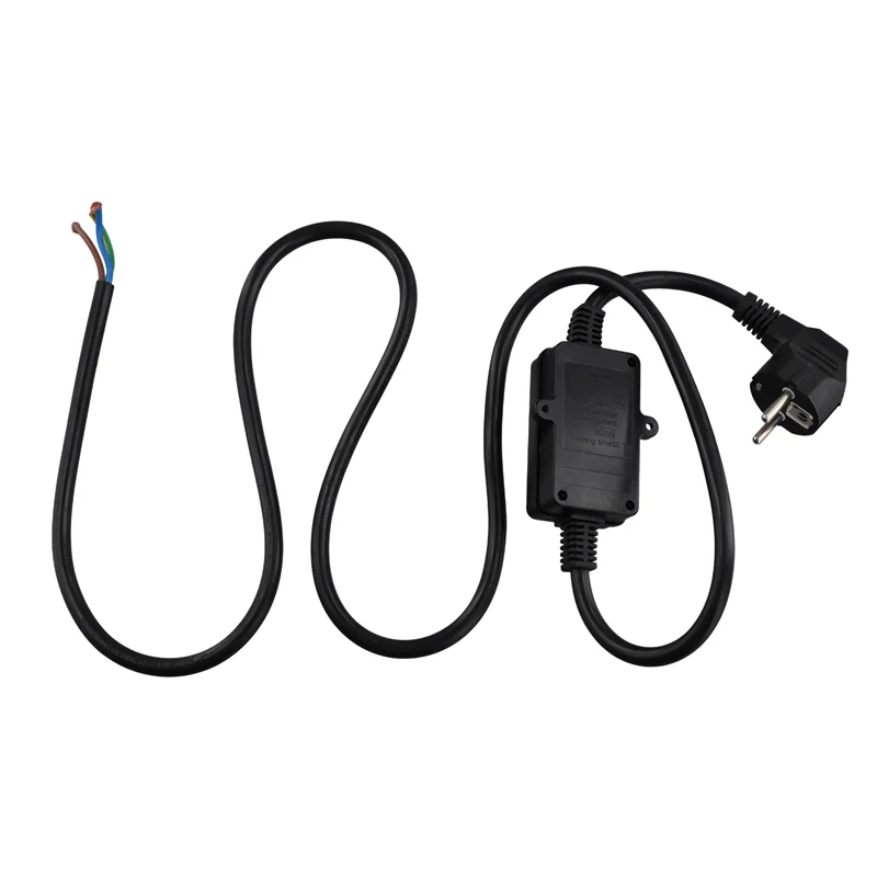 Exquisite-FI Circuit Breaker Socket Residual Current Circuit Breaker Plug With Cable,Personal Protection Adapter EU Plug