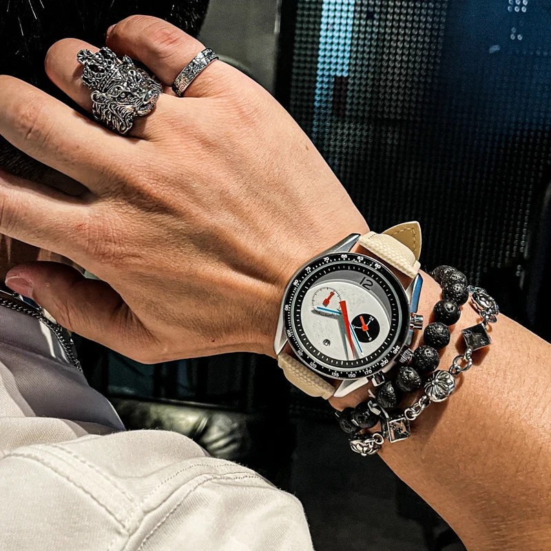 

CILOA round watch men's large dial high-end high-quality sports light luxury gift quartz watch 2025 new brand authentic