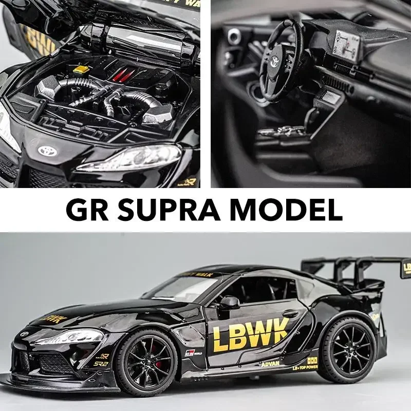 1/22 Scale Toyota Supra Alloy Racing Car Model Diecast High Simulation Modle Computer Bookshelf Desktop Ornament Gift for Friend