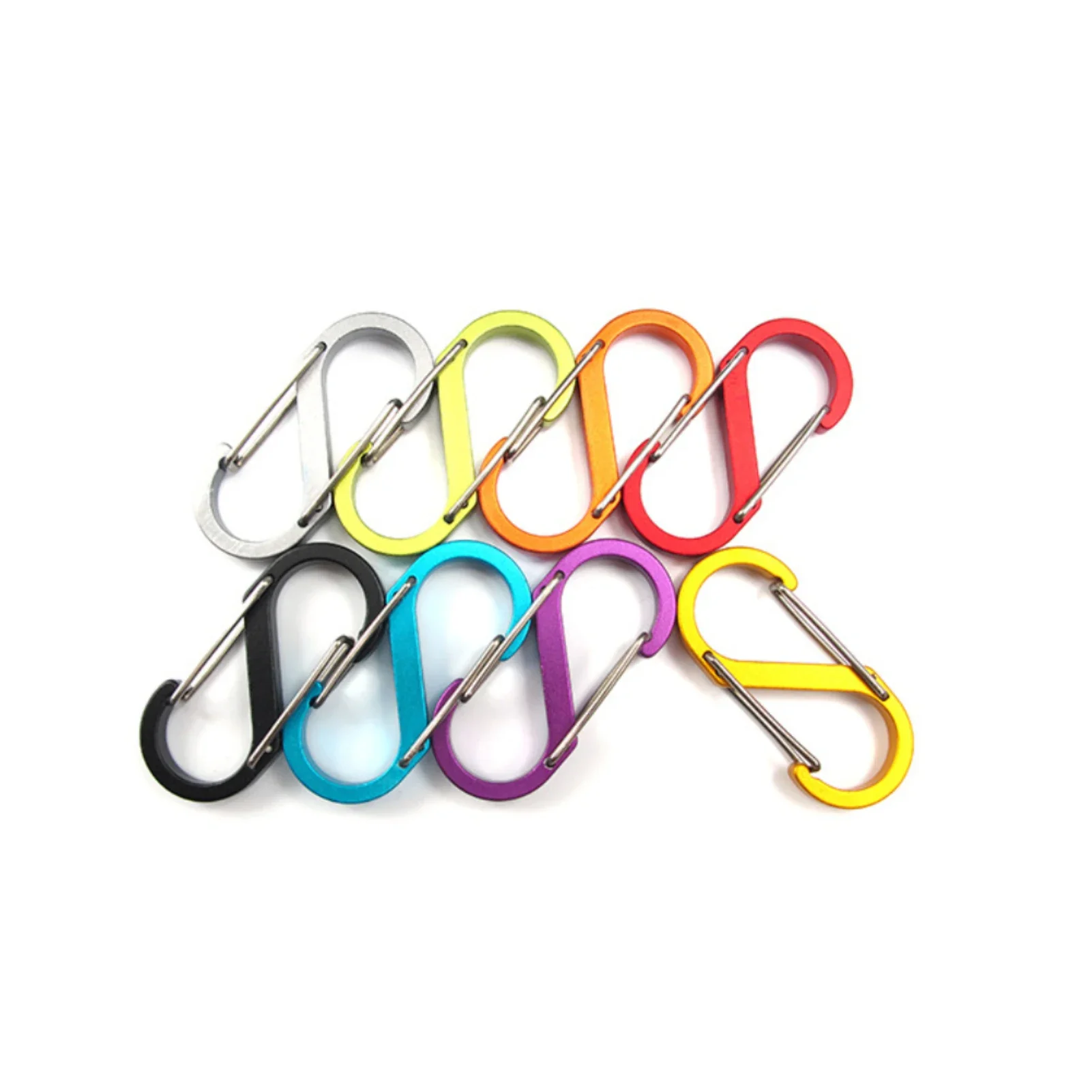 1/2/4PCS S-shaped Mountaineering Buckle 8-shaped Buckle Small Aluminum Hanging Buckle EDC Two-way  Climbing Carabiner Camping