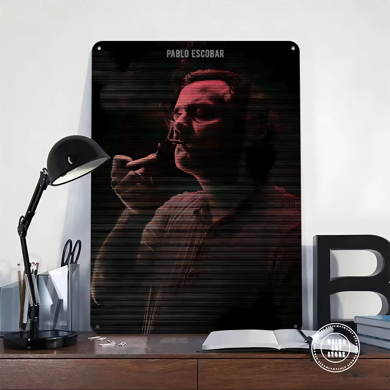 Pablo Escobar Movie Portrait Metal Poster Perfect Gift for Fans Lovers Personalized Wall Art Metal Sign for Bar Accessories Tin