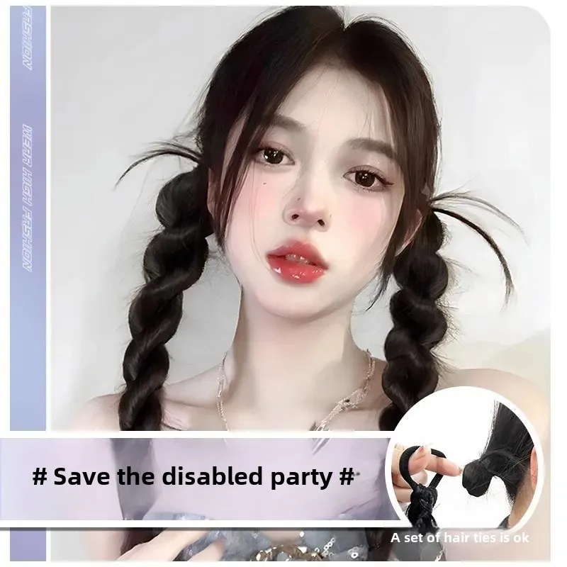 بارد الحلو الدجاج ريشة شعر مستعار حزمتين شقراء قذرة 30 بوصة الألياف الآسيوية ريمي شعر مستعار مزدوج ذيل الحصان شعر مستعار للنساء #1