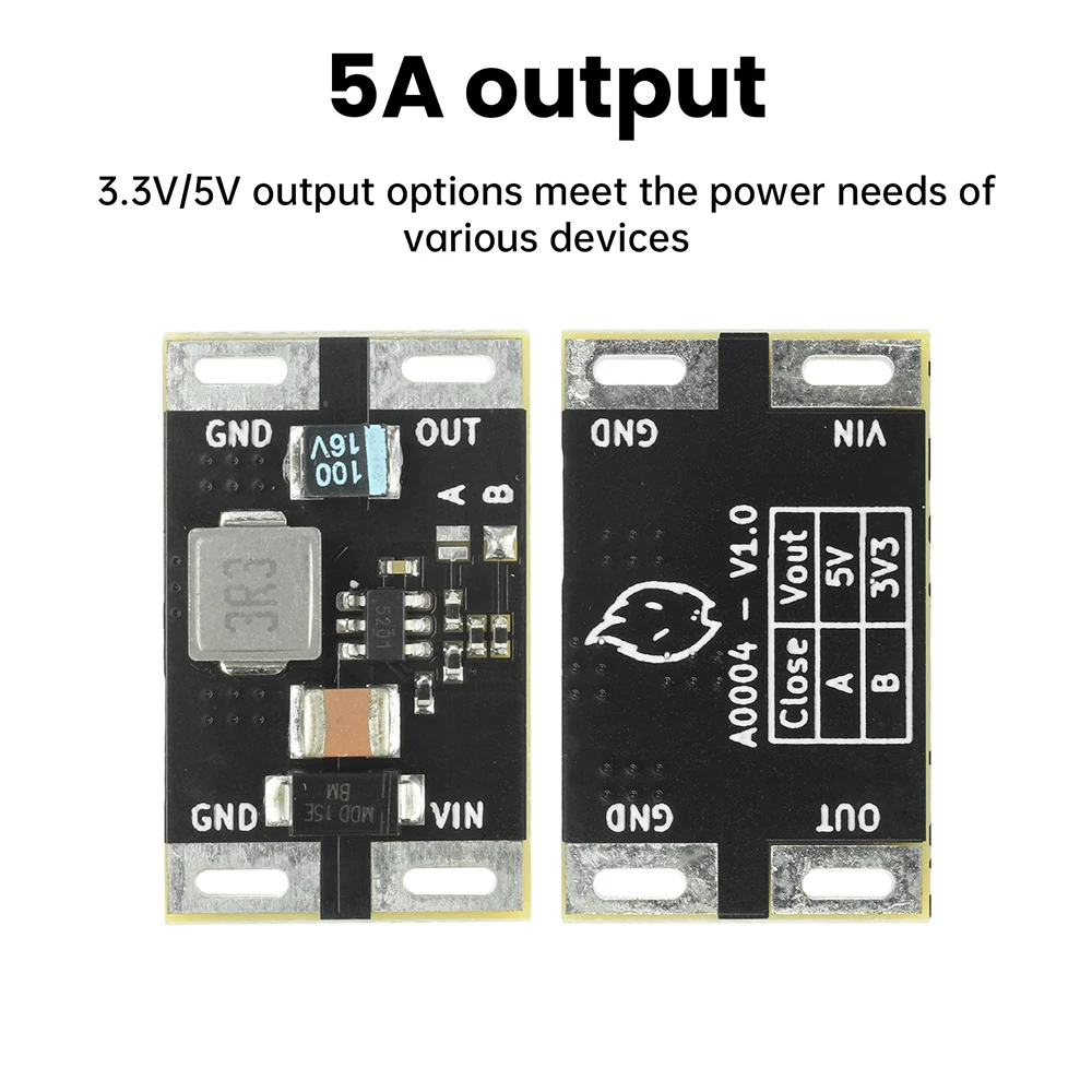 DC DC Step-down Buck Converter Module 5-16V to 3.3V 5V 5A High Current Output with TVS Protection for Industrial Electronics