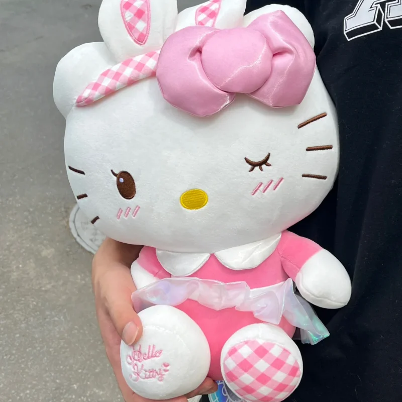 Poupées en peluche d'animaux de dessin animé pour enfants, chat KT, jouets Anime Kitty, décor de chambre Kawaii, coussin de canapé doux, cadeaux de Noël et d'anniversaire