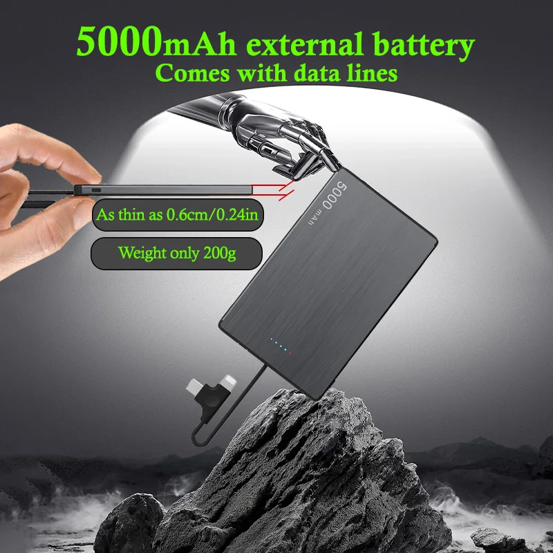 5000mAh, Power Bank, Xiaomi, Magnetic Power Bank, ที่ชาร์จโทรศัพท์มือถือแบบพกพาสําหรับ iPhone และ Android พร้อมจอแสดงผล LED Power