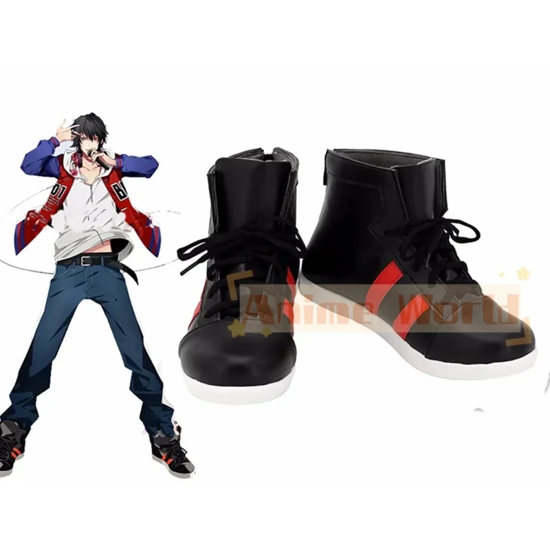 2025 11 DRB Division Rap Battle Buster Bros!!! Ichiro Yamada Cosplay Shoes Black Boots Custom Made Any Size